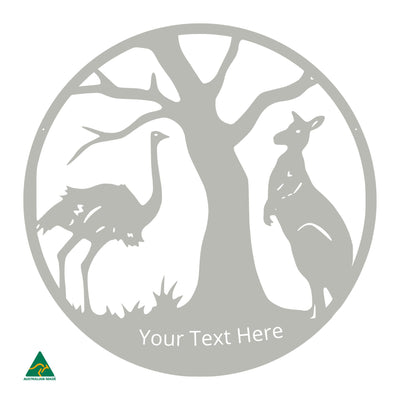Personalised Forward Australia Round Metal Wall Art | Shale Grey Matt