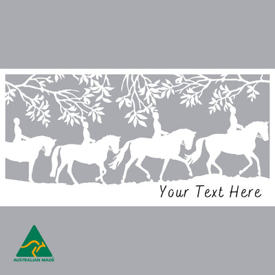 Personalised Horse Dressage Scene Metal Wall Art | White Finish
