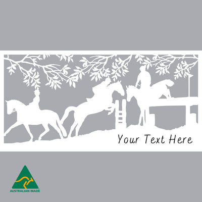 Personalised Horse Jumping Event Metal Wall Art | White Finish