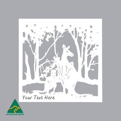 Personalised Kangaroo Metal Wall Art | White Finish