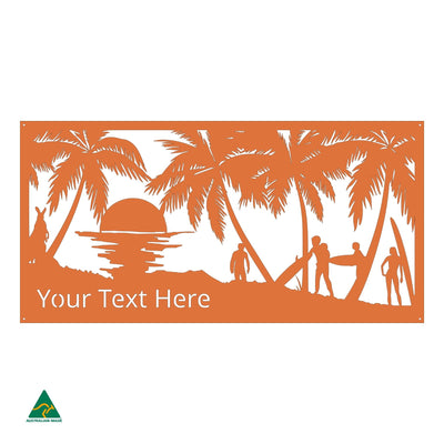 Personalised Surf’s Up Metal Wall Art | Orange X15 Gloss