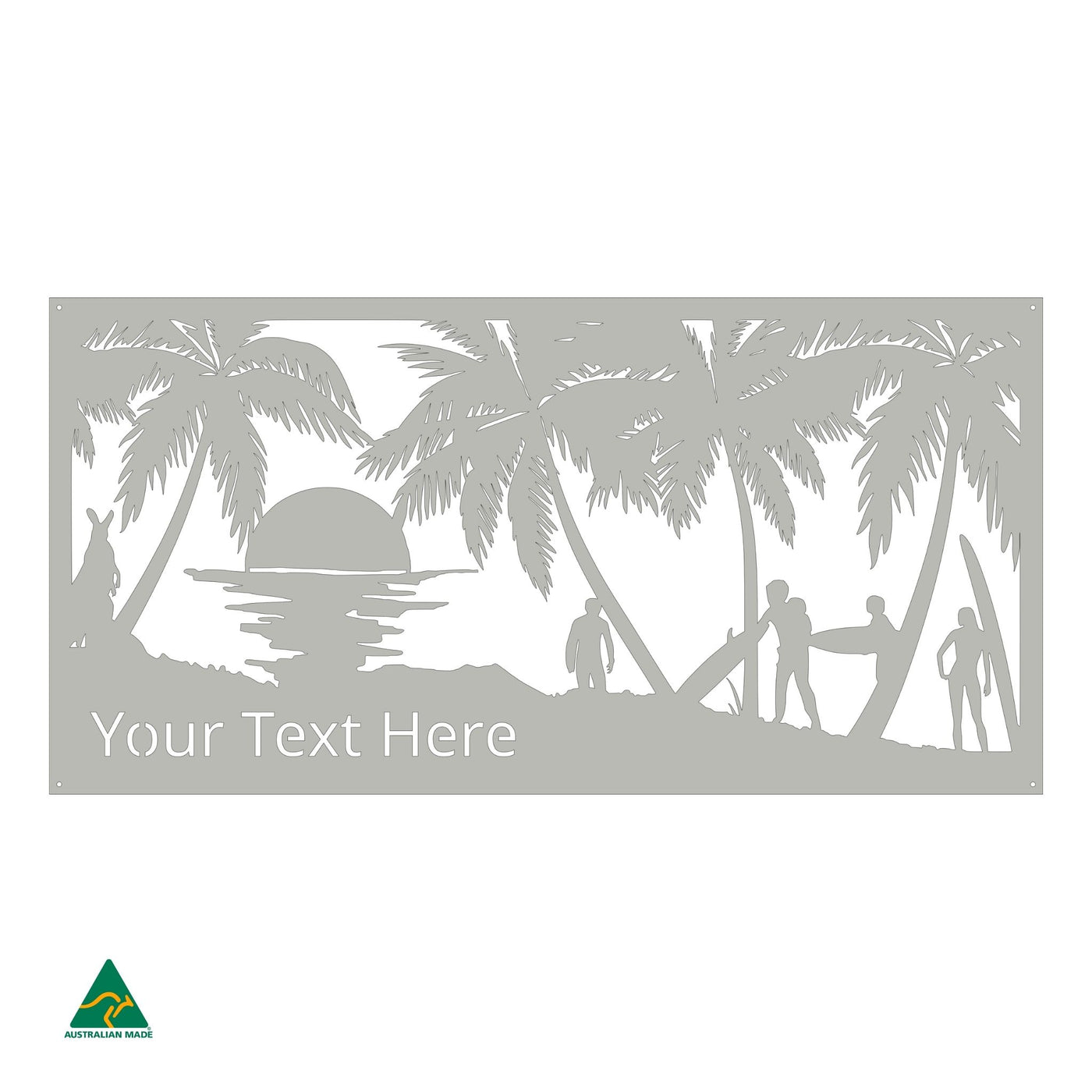 Personalised Surf’s Up Metal Wall Art | Shale Grey Matt