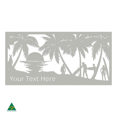 Personalised Surf’s Up Metal Wall Art | Shale Grey Matt