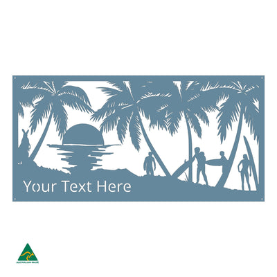 Personalised Surf’s Up Metal Wall Art | Wedgewood Satin