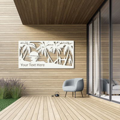 Personalised Surf’s Up Metal Wall Art Staged Image | White Matt