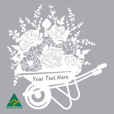 Personalised The Wheelbarrow Metal Wall Art | White Finish