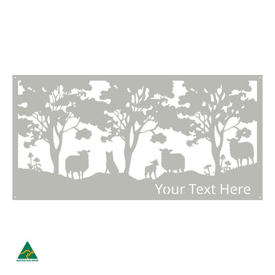 Personalised Woolly Business Metal Wall Art | Shale Grey Matt