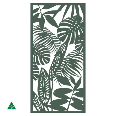 Rainforest Leaves Metal Wall Art | Cottage Green Satin