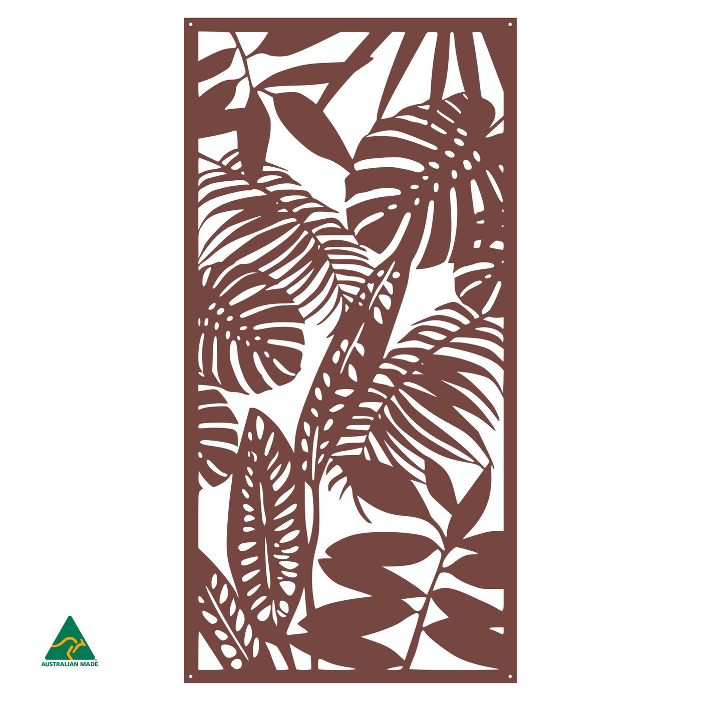 Rainforest Leaves Metal Wall Art | Manor Red Satin