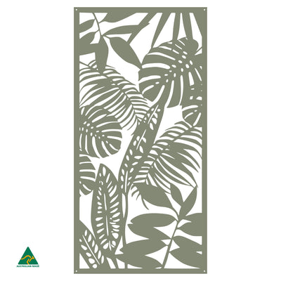 Rainforest Leaves Metal Wall Art | Pale Eucalypt Matt