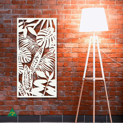 Rainforest Leaves Metal Wall Art Staged Image | White Matt