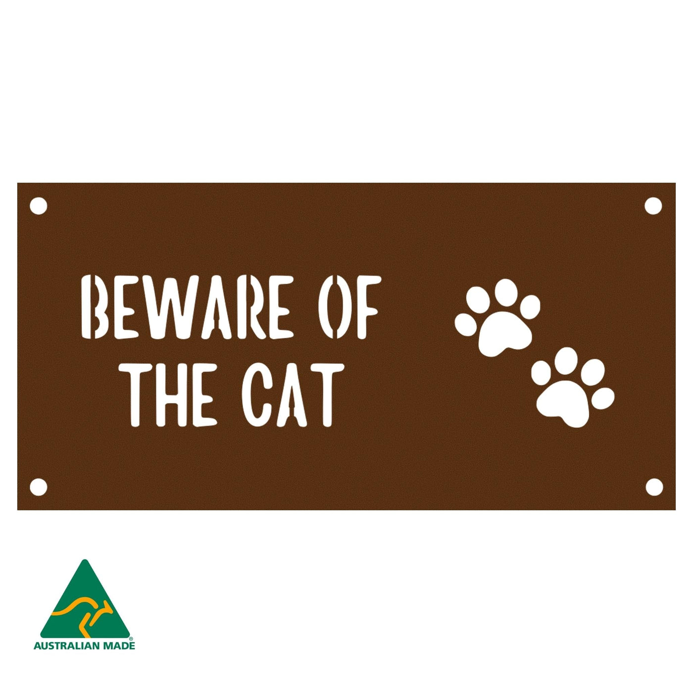 Bagheera Beware of the Cat Wall Sign | Rust Finish