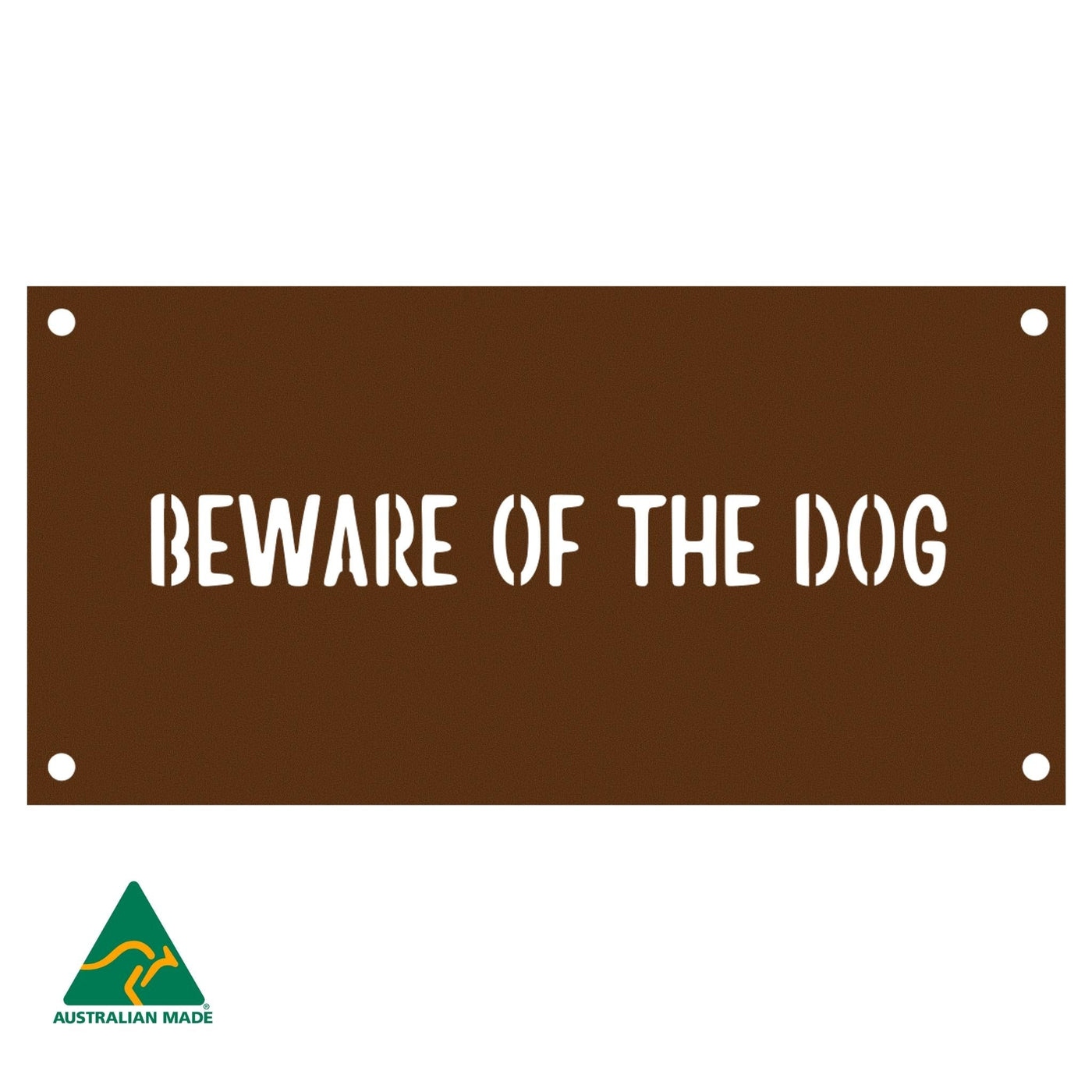 Beware of the Dog Wall Sign | Rust Finish