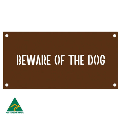 Beware of the Dog Wall Sign | Rust Finish