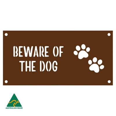Charlie Beware of the Dog Wall Sign | Rust Finish