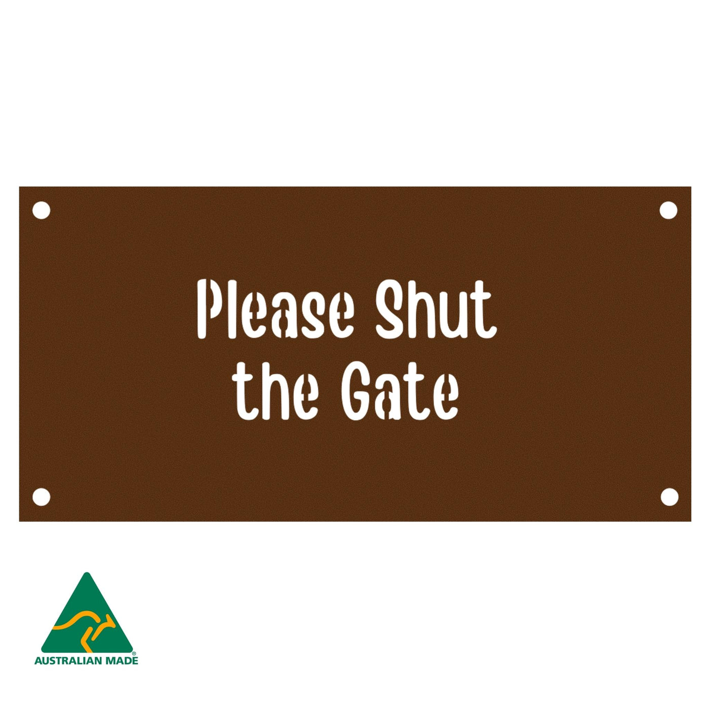 Please Shut the Gate Wall Sign | Rust Finish