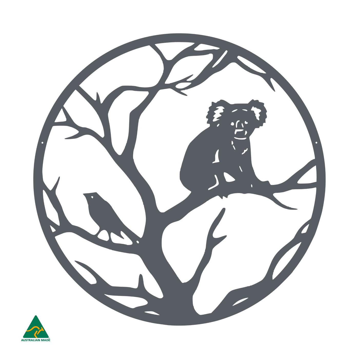 Sleepy Marsupial Round Metal Wall Art | Ironstone Matt