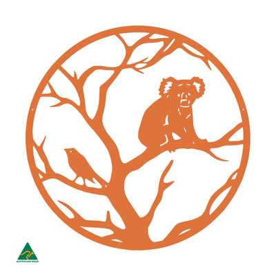 Sleepy Marsupial Round Metal Wall Art | Orange X15 Gloss