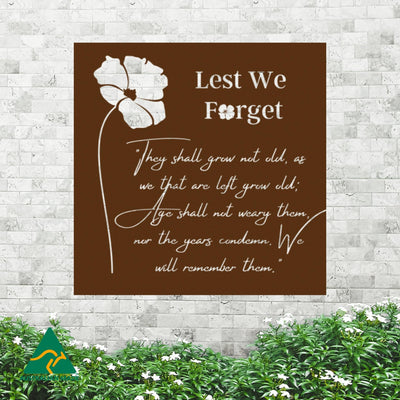 Anzac Poem Metal Wall Art | Rust Finish