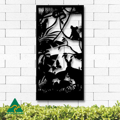 Australian Wildlife Privacy Screen | Black Finish | 60 x 120cm