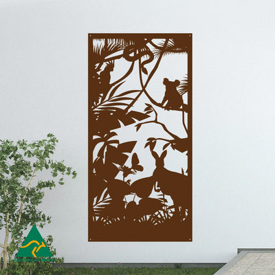 Australian Wildlife Privacy Screen | Rust Finish | 60 x 120cm