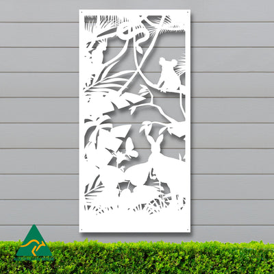 Australian Wildlife Privacy Screen | White Finish | 60 x 120cm