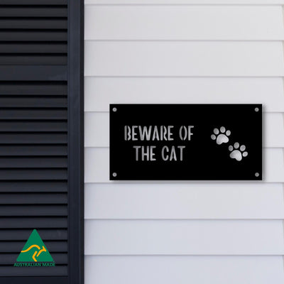 Bagheera Beware of the Cat Wall Sign | Black Finish