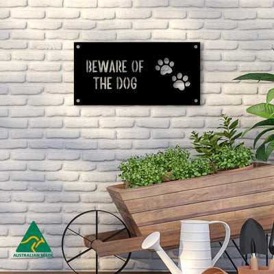Charlie Beware of the Dog Wall Sign | Black Finish