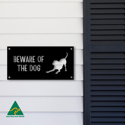 Harvey Beware of the Dog Wall Sign | Black Finish