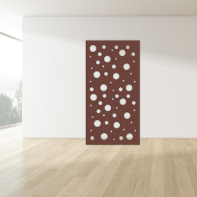 Staged Image | Bubbles Privacy Screen | Rust Patina