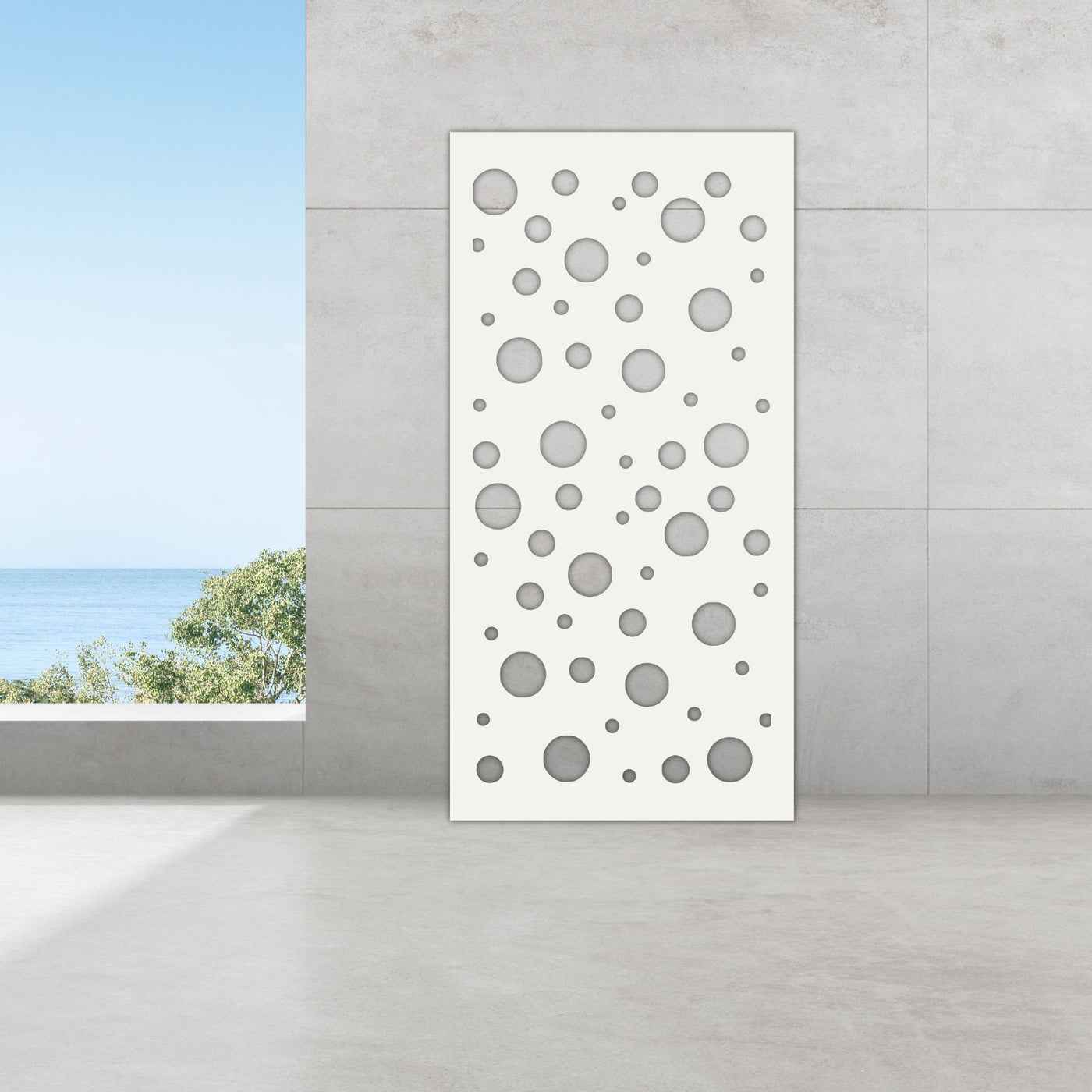 Staged Image | Bubbles Privacy Screen | White Matt