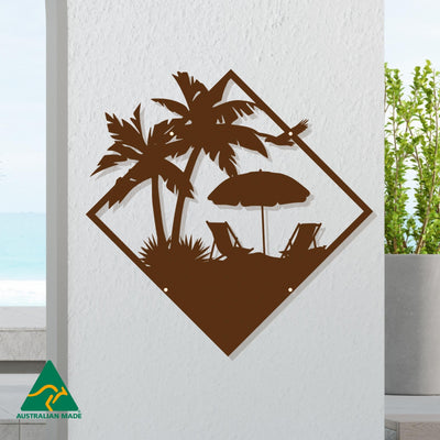 Coastal Dreaming Metal Wall Art | Rust Finish