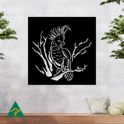 Cockatoo Metal Wall Art | Black Finish