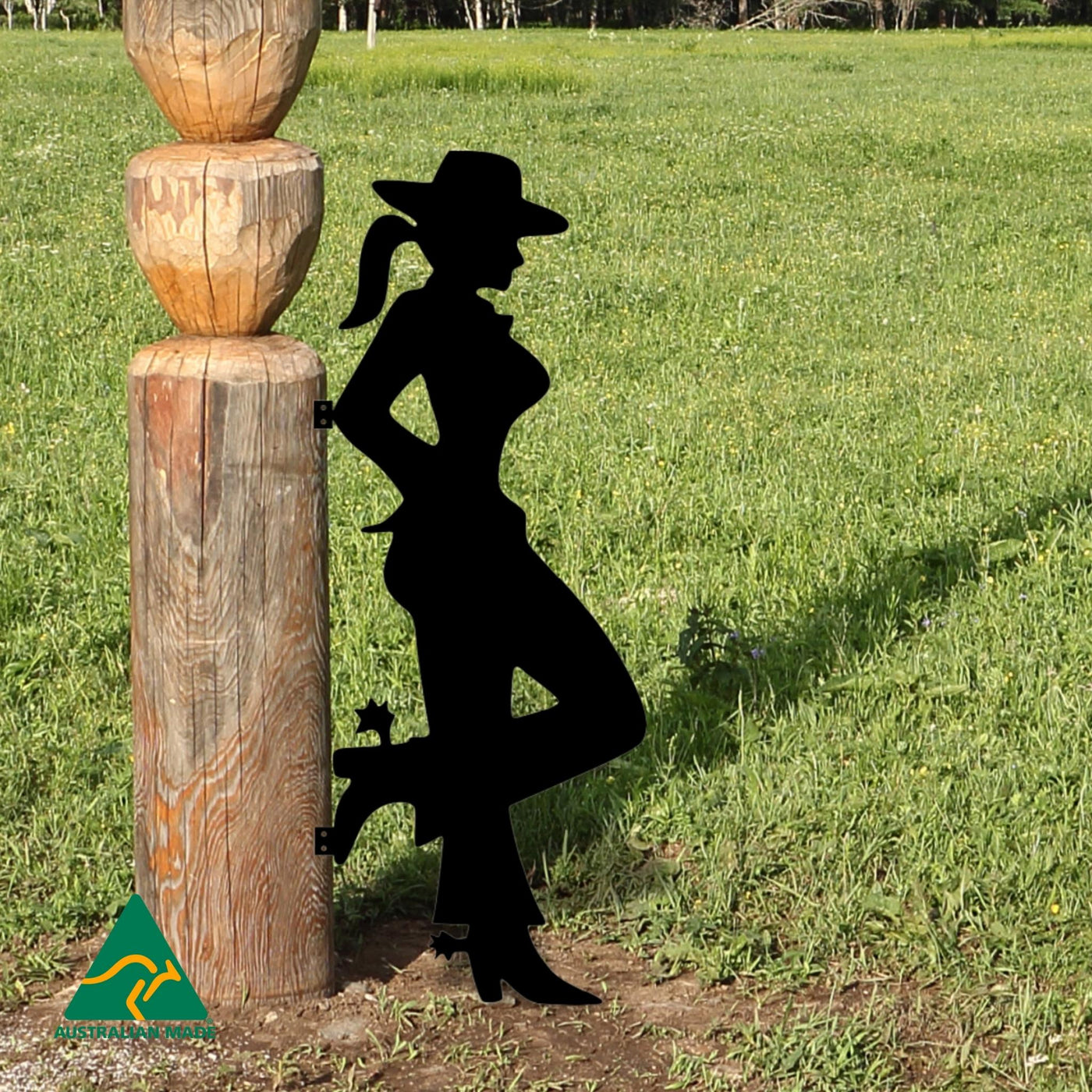 Cowgirl Silhouette Metal Wall Art | Black Finish