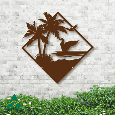 Duck Landing Metal Wall Art | Rust Finish