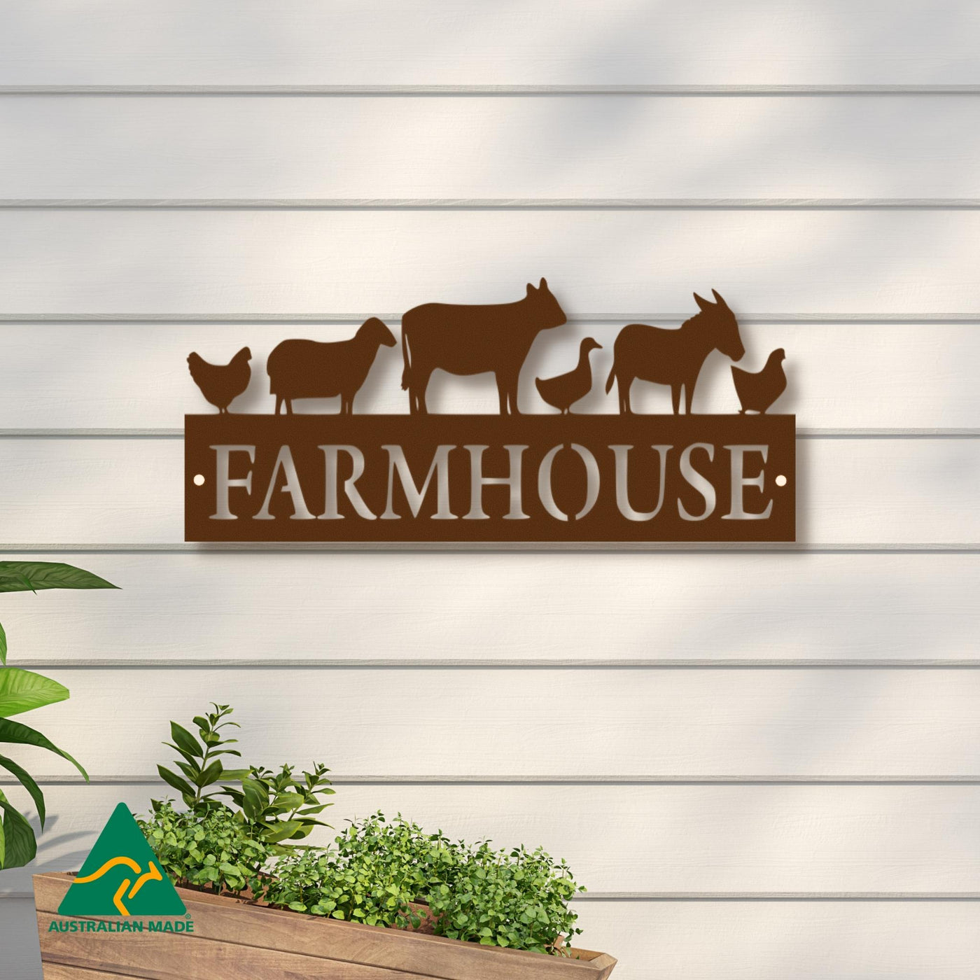 Farmhouse Metal Wall Art | Rust Finish