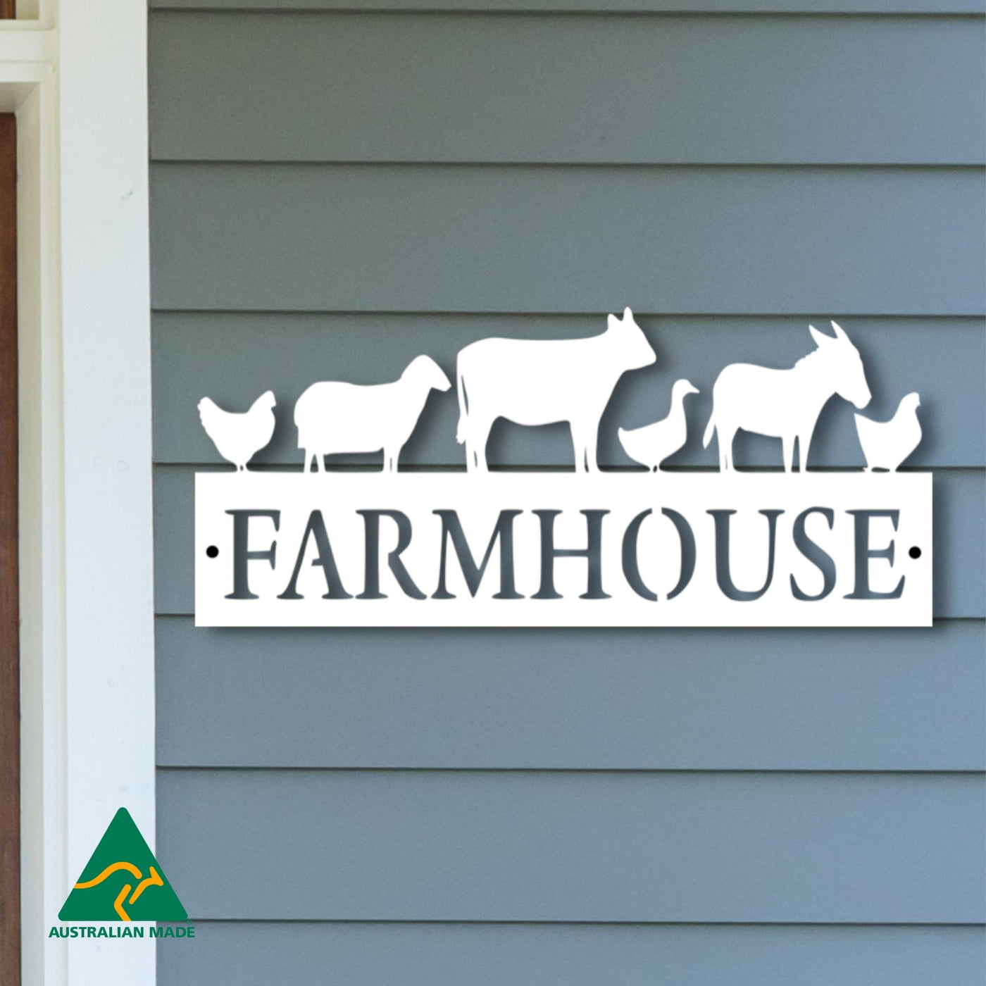 Farmhouse Metal Wall Art | White Finish