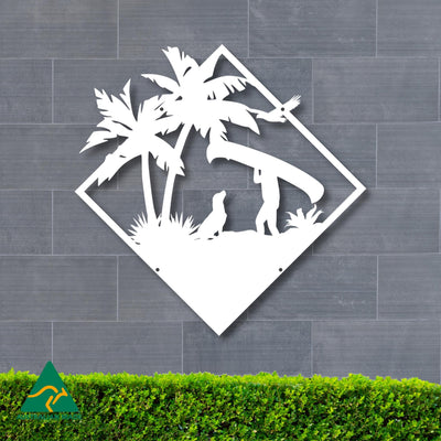 Gone Kayaking Metal Wall Art | White Finish