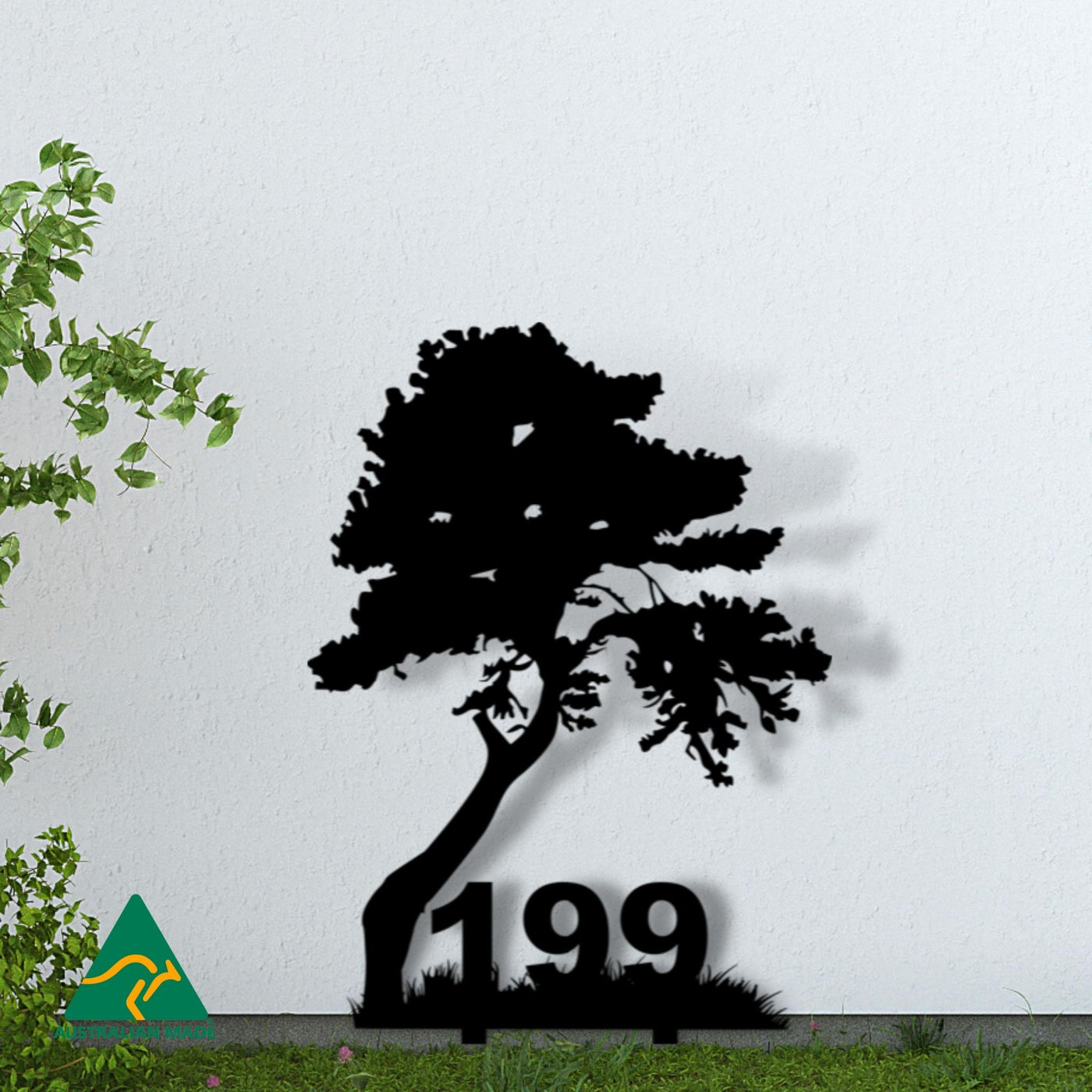 House Number Tree Garden Stake | Black Finish