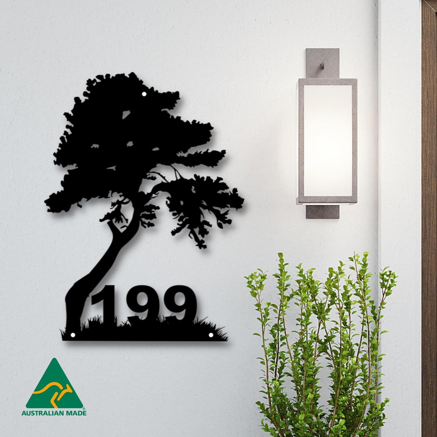 House Number Tree Wall Sign | Black Finish