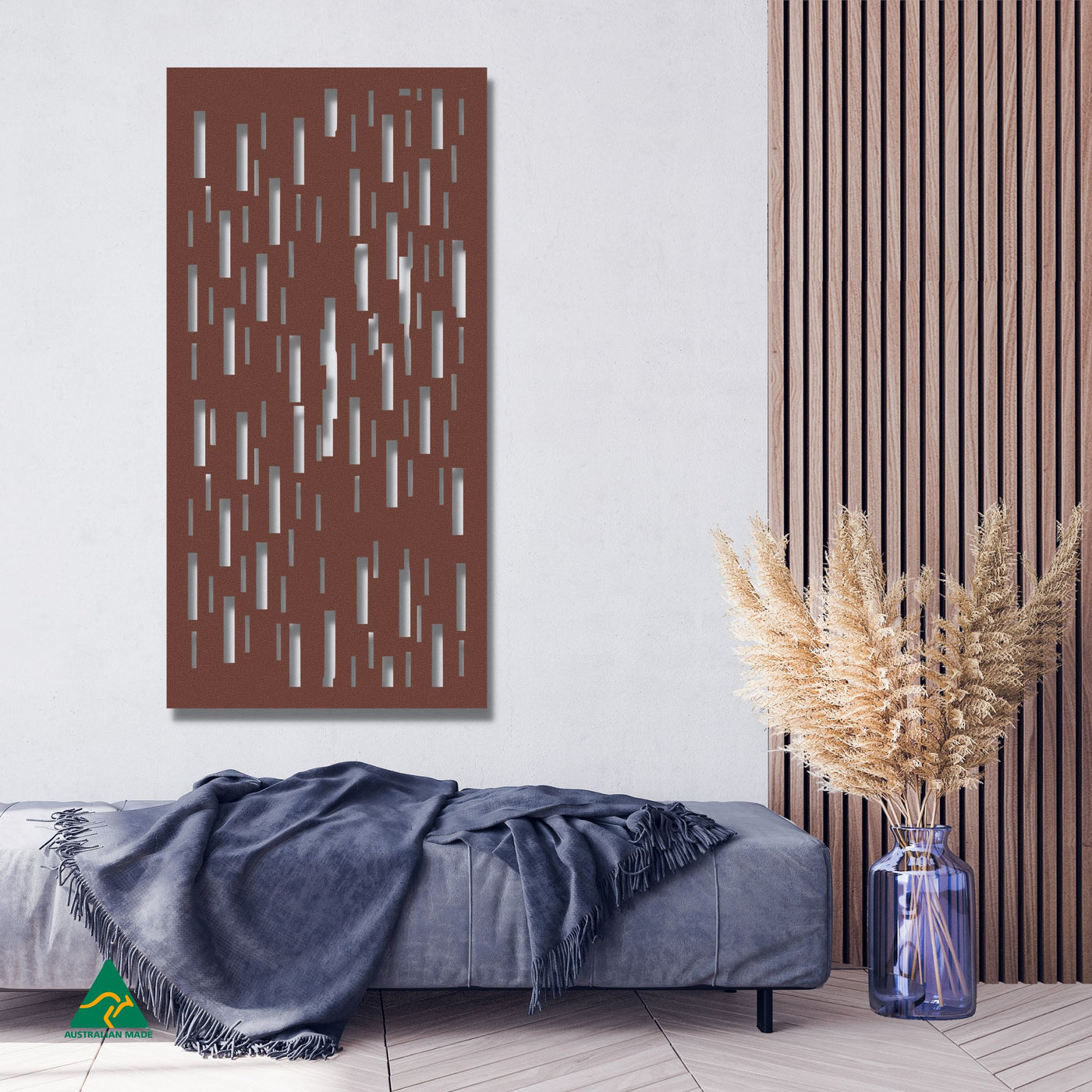 Staged Image | Matrix Privacy Screen | Rust Patina