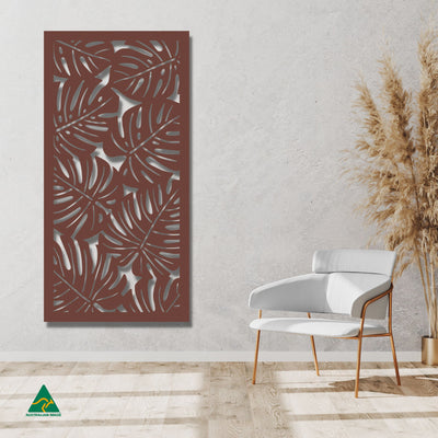 Staged Image | Monstera Privacy Screen | Rust Patina