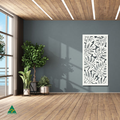 Staged Image | Monstera Privacy Screen | White Matt