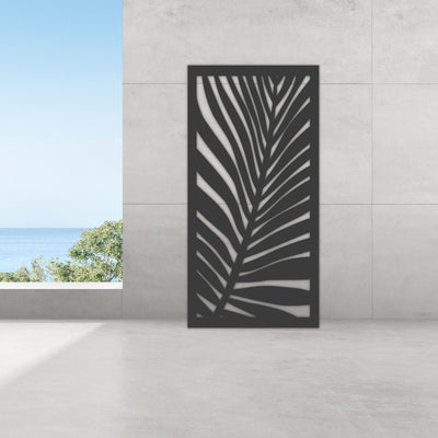Staged Image | Palm Leaf Privacy Screen | Night Sky (Black) Matt