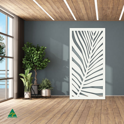 Staged Image | Palm Leaf Privacy Screen | White Matt