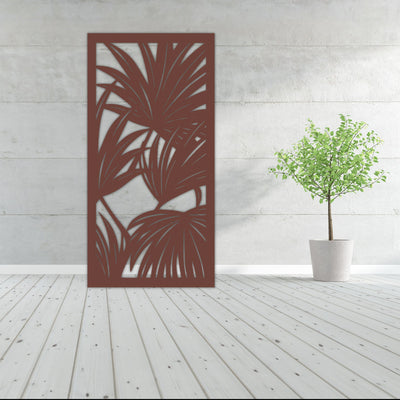 Staged Image | Palm Leaves Privacy Screen | Rust Patina