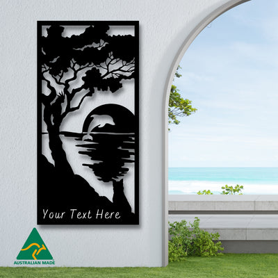 Personalised Sunset Serenity Metal Wall Art | Black Finish 