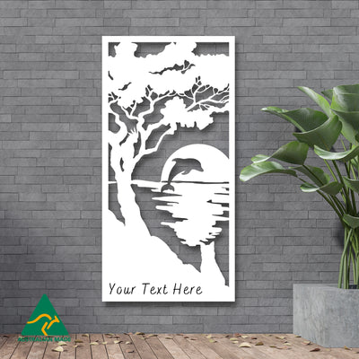 Personalised Sunset Serenity Metal Wall Art | White Finish