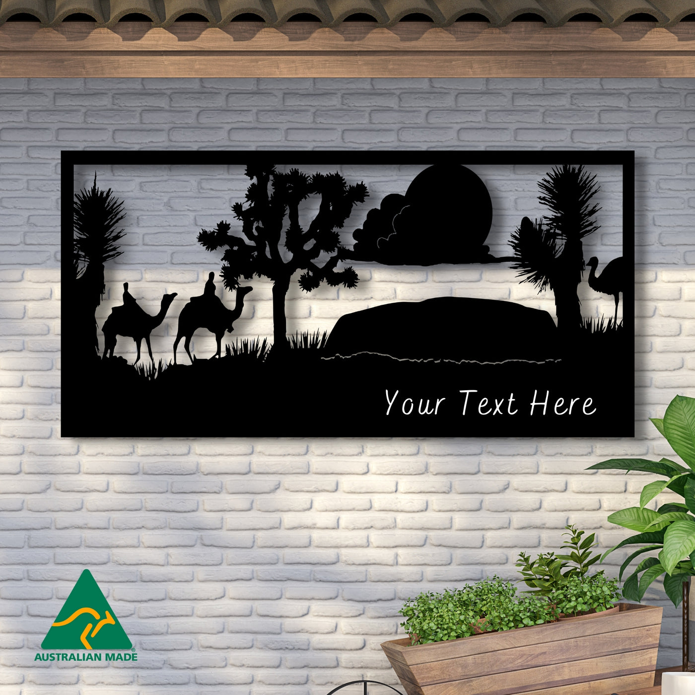 The Red Centre Metal Wall Art | Black Finish