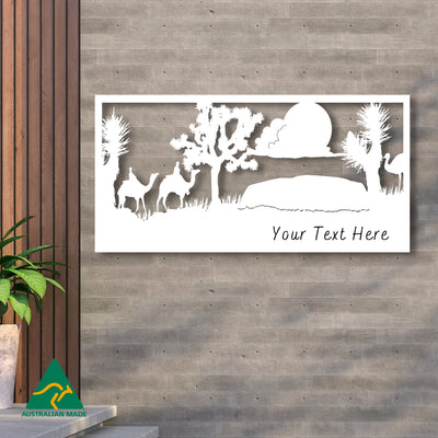 The Red Centre Metal Wall Art | White Finish